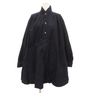 プルオーバーシャツ ブラウス スタンドカラー 長袖 0 紺 ネイビー /JS GY59