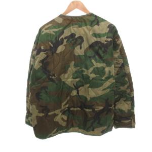 ZARA MAN 美品 キルティングジャケット XL グリーン 中綿 迷彩柄 Vネック  /HW GY59