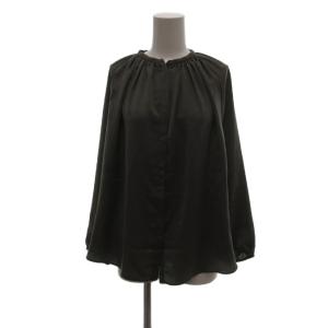 美品 ブラウス 2 深緑 ダークグリーン ギャザーネック 長袖 311-11-1544 /HW GY59