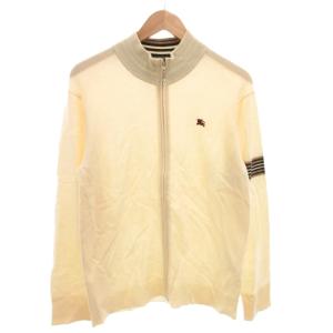 ニットジャケット カシミヤ混 ジップアップ ホースロゴ刺繍 3 白 ホワイト /FF GY59