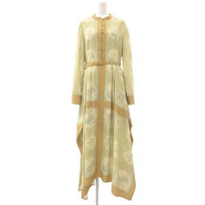スカーフ ドレス ワンピース M イエローベージュ系