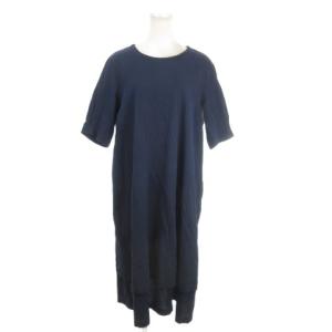 esseNtieL ワンピース 13AB 紺 ネイビー ロング ティアード 五分袖 /AO11 GY58