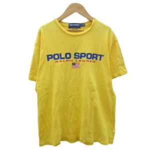 Tシャツ カットソー M 黄 イエロー クルーネック 半袖 ロゴプリント /SM17 GY58