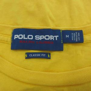 POLO SPORT Tシャツ カットソー M 黄 イエロー クルーネック 半袖 ロゴプリント /SM17 GY58