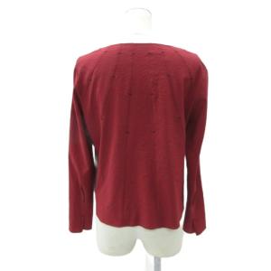 HIROKO BIS シャツ ブラウス 11 L ボルドー ギャザーネック 長袖 /HO24 GY58