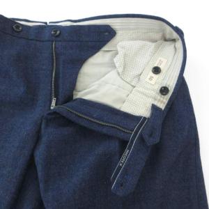INCOTEX パンツ スラックス 50 ウール ネップツイード 紺 ネイビー /NU GY58