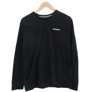 Patagonia Tシャツ カットソー M 黒 ブラック 長袖 バックプリント /SY42 GY58