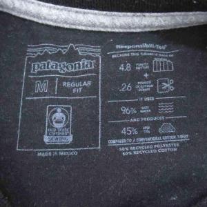 Patagonia Tシャツ カットソー M 黒 ブラック 長袖 バックプリント /SY42 GY58