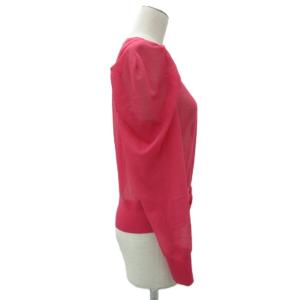 CELFORD カーディガン ミドル丈 F ピンク クルーネック シアー素材 /SY27 GY58