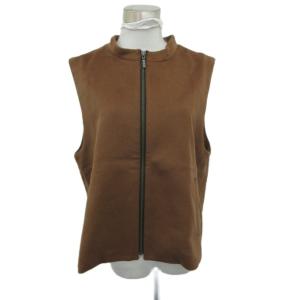ベスト ショート丈 カシミヤ混 11AR 茶 ブラウン スタンドカラー 12328-03201 /MA3