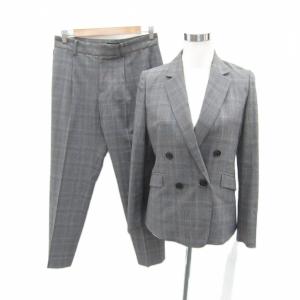 スーツ セットアップ 上下 テーラードジャケット ミドル丈 ダブルボタン 総裏地 スラックスパンツ テーパードパンツ