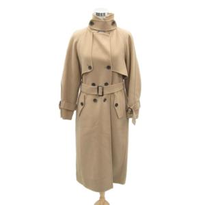 コート ロング丈 無地 ウール 38 M キャメル ベルト付き CWFC214019 /SY4 GY58