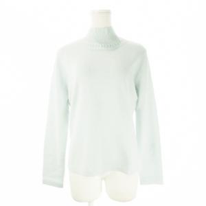 セーター ウール 9 ミントグリーン タートルネック ビーズ装飾 長袖 /CK33 GY58