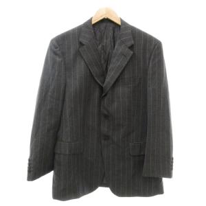 Ermenegildo Zegna スーツ テーラードジャケット パンツ スラックス 総裏地 開き見せ ウール グレー ストライプ柄 /NL
