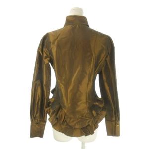 NARA CAMICIE シャツ ブラウス 2 ブロンズ 長袖 レギュラーカラー フリル装飾 /CK34 GY58