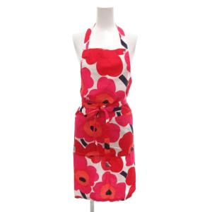 エプロン 赤 レッド 花柄 首掛けタイプ 腰紐付き /NL GY58