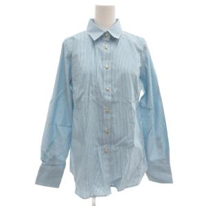 タグ付き 長袖シャツ 総柄 10 水色 ライトブルー 白 ホワイト /GV GY60