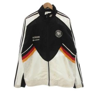 万国旗タグ 長袖 スタンドカラー トラックジャケット 切り替えデザイン M 白 ホワイト 黒 ブラック