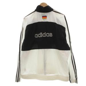 adidas Originals 万国旗タグ 長袖 スタンドカラー トラックジャケット 切り替えデザイン M 白 ホワイト 黒 ブラック