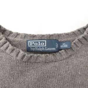Polo by Ralph Lauren ニット セーター クルーネック ロゴポニー刺繍 長袖 XS グレー /YJ GY60