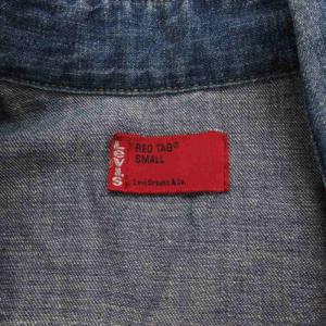 Levi's RED TAB デニムシャツ S インディゴブルー 半袖 ウエスタンヨーク フラップポケット /NU GY58