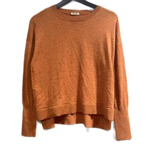 ニット セーター 長袖 無地  XS 茶 ブラウン GY58