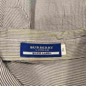 BURBERRY LONDON シャツ ストライプ 灰 グレー 36 GY58
