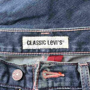 Levi's クラシックリーバイス デニムパンツ 30 ブルー ピンクステッチ ダメージ加工