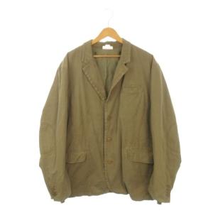 JEANS ジャケット コットン 上着 XXL 茶 ブラウン 無地 テーラードカラー 長袖 エルボーパッチ