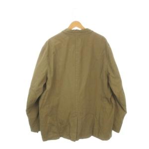DKNY JEANS ジャケット コットン 上着 XXL 茶 ブラウン 無地 テーラードカラー 長袖 エルボーパッチ