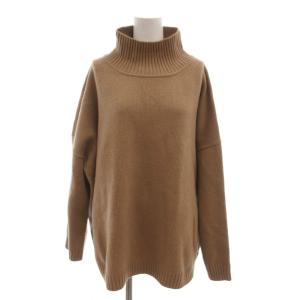 ニット セーター ベージュ ハイネック ワイドシルエット ドロップショルダー /HW GY58
