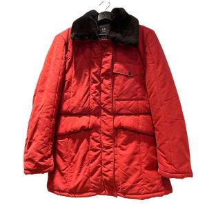 キルティング風ワークジャケット ファーカラー フラップポケット 42 赤 レッド D-TK-6344 GY58