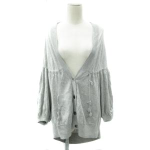 ニットカーディガン 2 M グレー Vネック 七分袖 /HO26 GY61