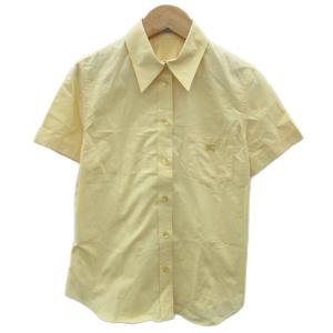 カジュアルシャツ 38 M オレンジ 半袖 ロゴ刺繍 /HO56 GY61