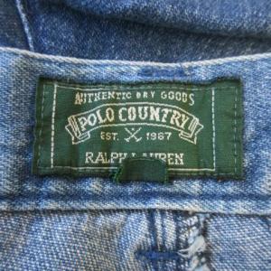 RALPH LAUREN ヴィンテージ POLO COUNTRY ポロカントリー デニム パンツ ジーンズ ツータック 86 青