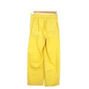 Theory パンツ 麻 リネン XXO 黄 イエロー ストレッチ フルレングス ワイドレッグ /AO30 GY61