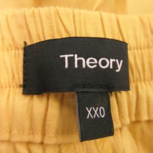 Theory パンツ 麻 リネン XXO 黄 イエロー ストレッチ フルレングス ワイドレッグ /AO30 GY61