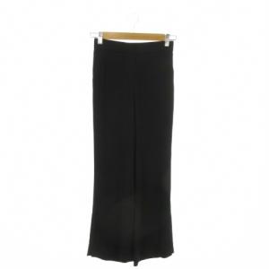 パンツ XS 黒 ブラック 無地 ワイドシルエット サイドスリット /AO32 GY61