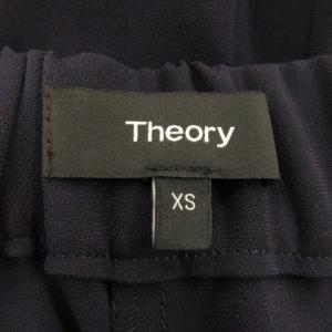 Theory パンツ XS 紺 ネイビー ドローストリング ゴムウエスト 裾絞り 無地 /AO22 GY61