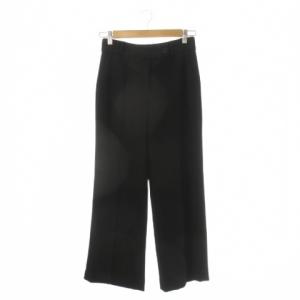 スラックスパンツ 黒 ブラック 無地 フレアシルエット センタープレス /CK33 GY61