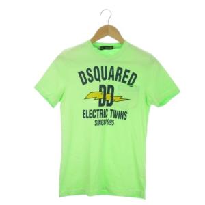 Tシャツ XS 緑 グリーン 半袖 クルーネック プリント /AO22 GY61
