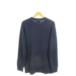 POLO RALPH LAUREN カットソー Tシャツ ワッフル生地 M 紺 ネイビー 無地 ヘンリーネック 長袖 ロゴ刺繍 /AH20