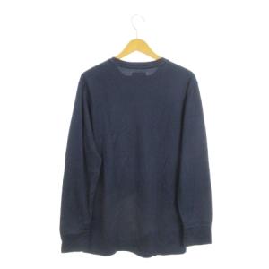 POLO RALPH LAUREN 長袖Tシャツ ワッフル生地 M 紺 ネイビー 長袖 ヘンリーネック ロゴ刺繍 /AH13 GY61