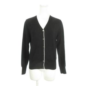 ニットカーディガン 2 黒 ブラック Vネック パイピング 長袖 /AH10 GY61