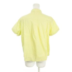 MHL. シャツ リネン混 麻 1 黄 イエロー 半袖 レギュラーカラー 胸ポケット /AH8 GY61