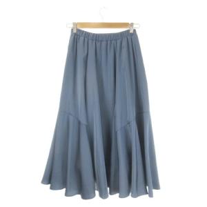 BARNEYS NEW YORK スカート F 青 ブルー サテン フレアシルエット ロング丈 /CK43 GY61