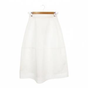 フレアスカート オーガンジー生地 1 白 ホワイト シアー Aライン 切り裾切り替え /AH30 GY61