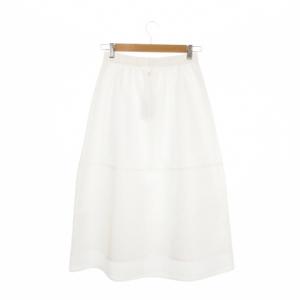 Viaggio Blu フレアスカート オーガンジー生地 1 白 ホワイト シアー Aライン 切り裾切り替え /AH30 GY61
