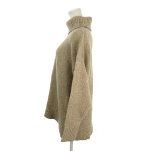 23区 セーター ウール 46 茶 ブラウン ベージュ タートルネック 長袖 オーバーサイズ /AH22 GY61