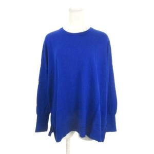 MY STANDARD セーター ウール 46 青 ブルー 無地 ラウンドネック 長袖 /AH19 GY61